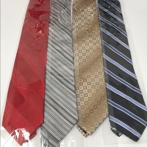 4 Mens Neckties Various Brands Work Office NEW